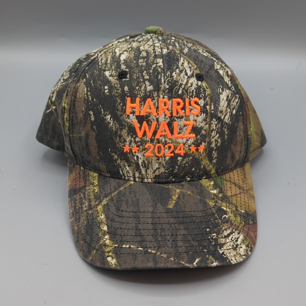 Harris Walz Embroidered Camo 2024 Hat Election campaign Mossy Oak Port Authority - Picture 8 of 11